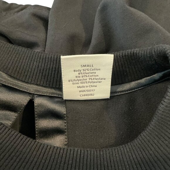 Varley Weston Sweatshirt Size S Black Open Back Long Sleeve Pullover Drawcord - Picture 10 of 10